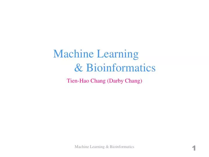 machine learning bioinformatics