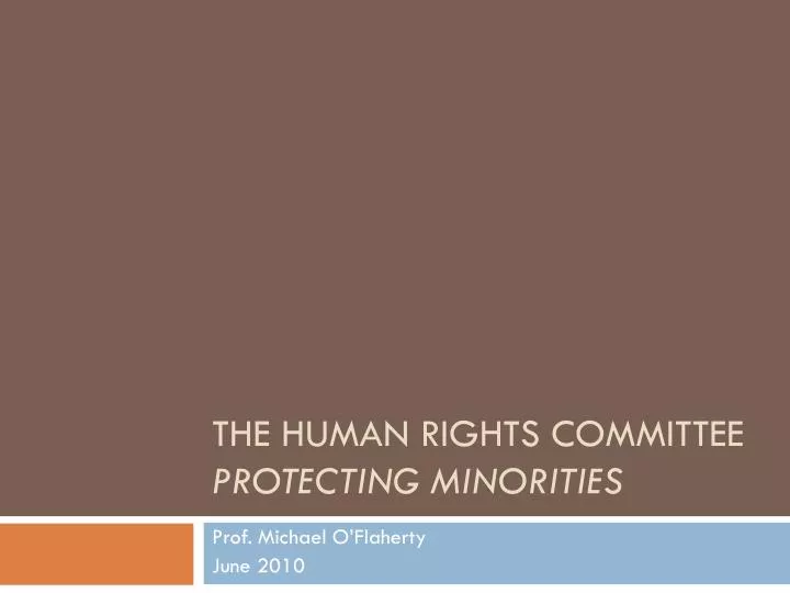 the human rights committee protecting minorities