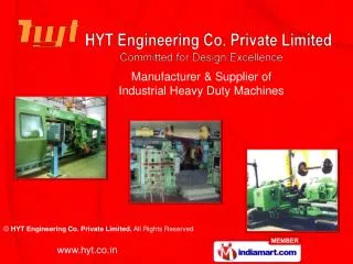 Manufacturer &amp; Supplier of Industrial Heavy Duty Machines