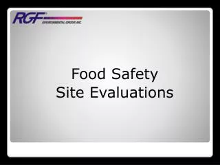 Food Safety Site Evaluations