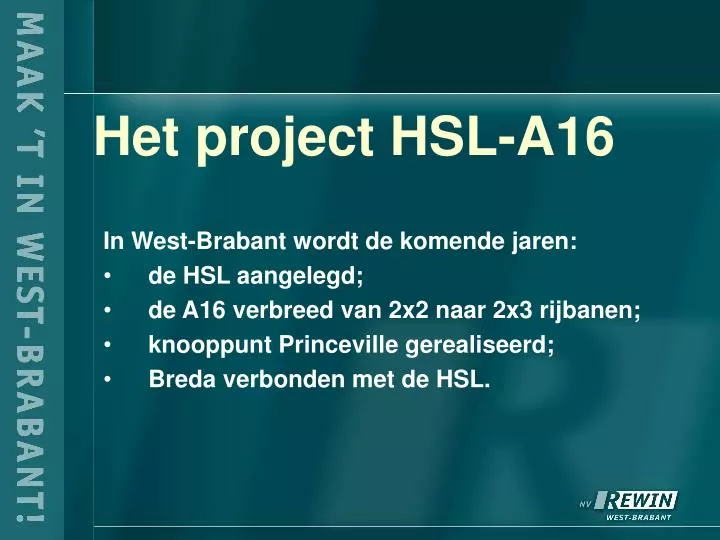 het project hsl a16