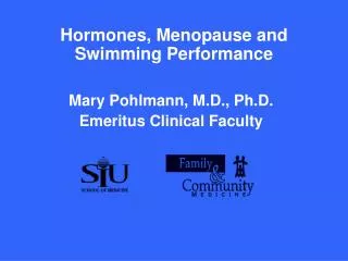 Hormones, Menopause and Swimming Performance