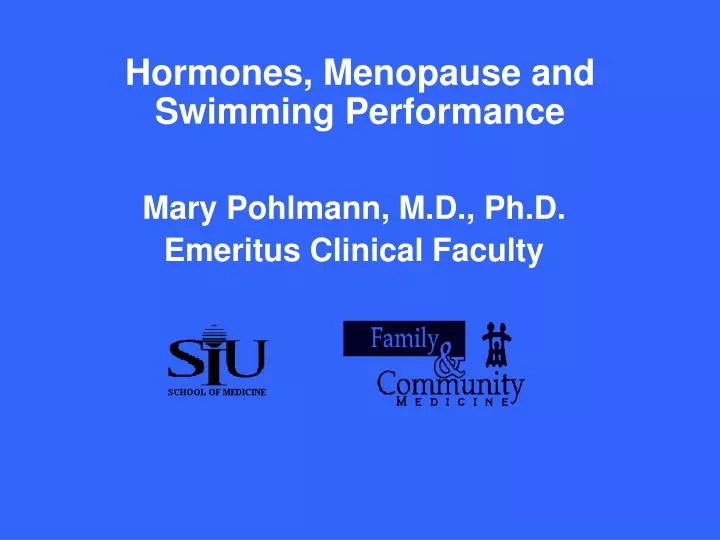 hormones menopause and swimming performance