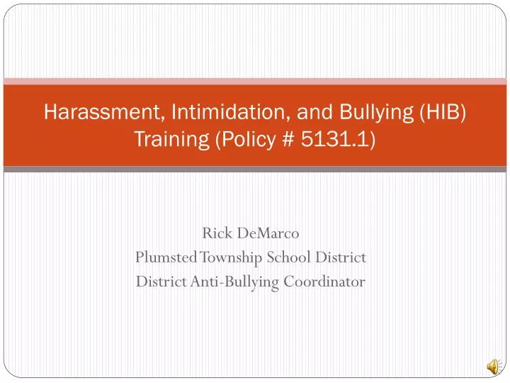 harassment intimidation and bullying hib training policy 5131 1