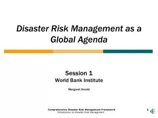 Disaster Risk Management as a Global Agenda