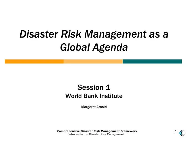 disaster risk management as a global agenda