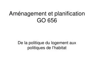 am nagement et planification go 656