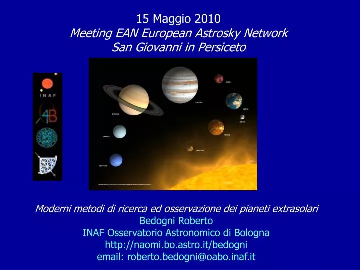 15 maggio 2010 meeting ean european astrosky network san giovanni in persiceto