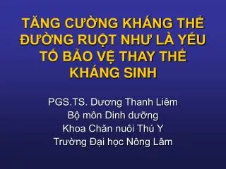 t ng c ng kh ng th ng ru t nh l y u t b o v thay th kh ng sinh