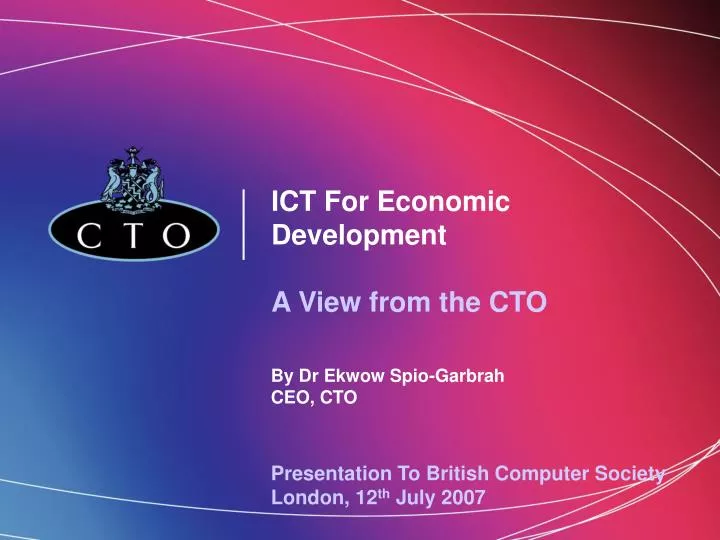 ict for economic development a view from the cto