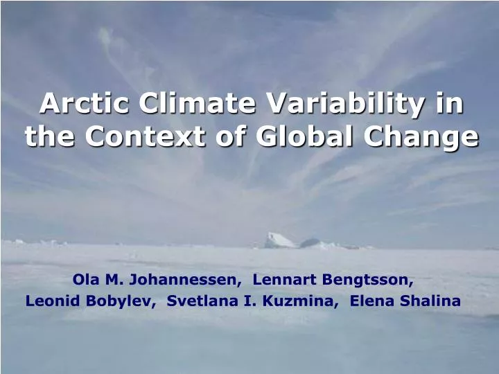 arctic climate variability in the context of global change