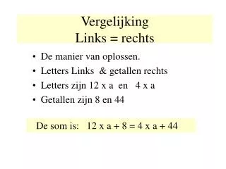 vergelijking links rechts