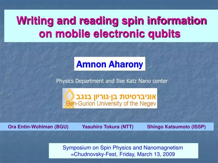 writing and reading spin information on mobile electronic qubits