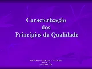 caracteriza o dos princ pios da qualidade