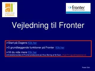vejledning til fronter