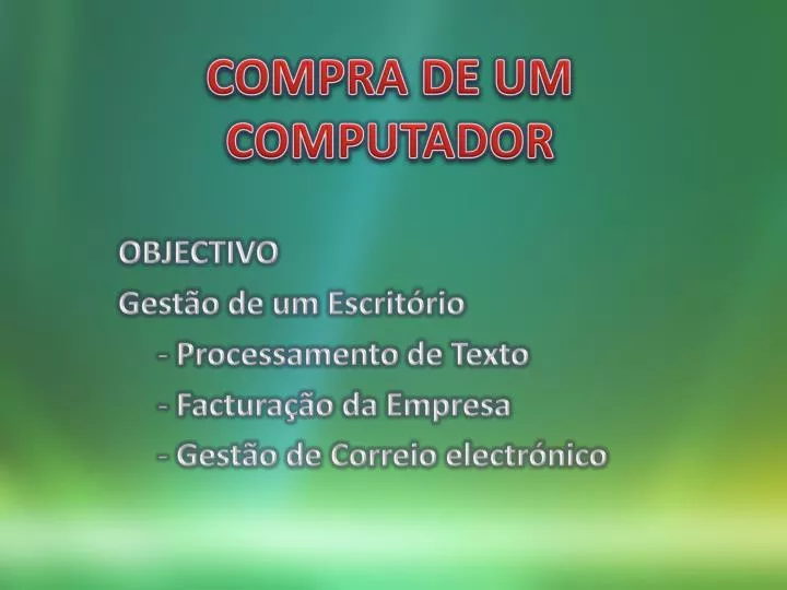 compra de um computador