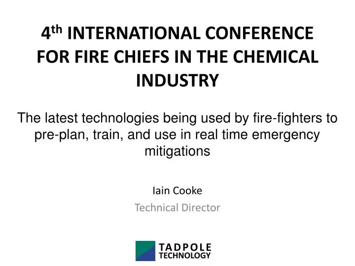 4 th international conference for fire chiefs in the chemical industry