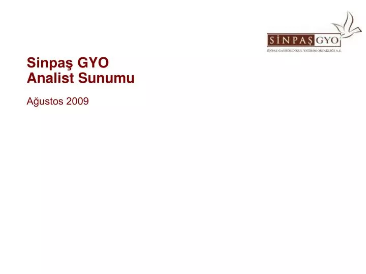 sinpa gyo analist sunumu a ustos 2009