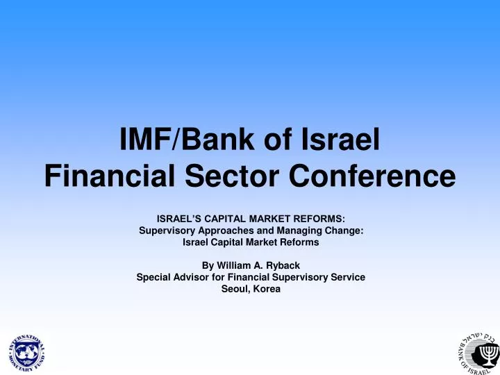 imf bank of israel financial sector conference
