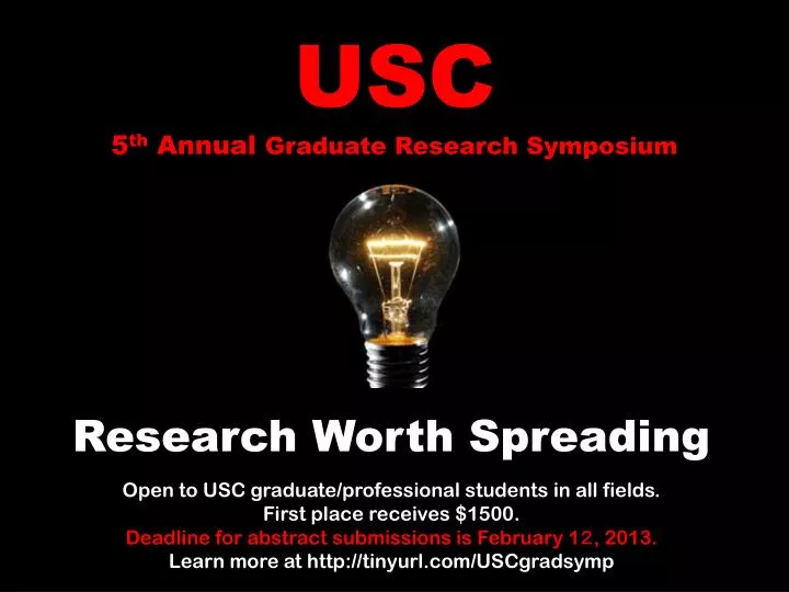 usc 5 th annual graduate research symposium