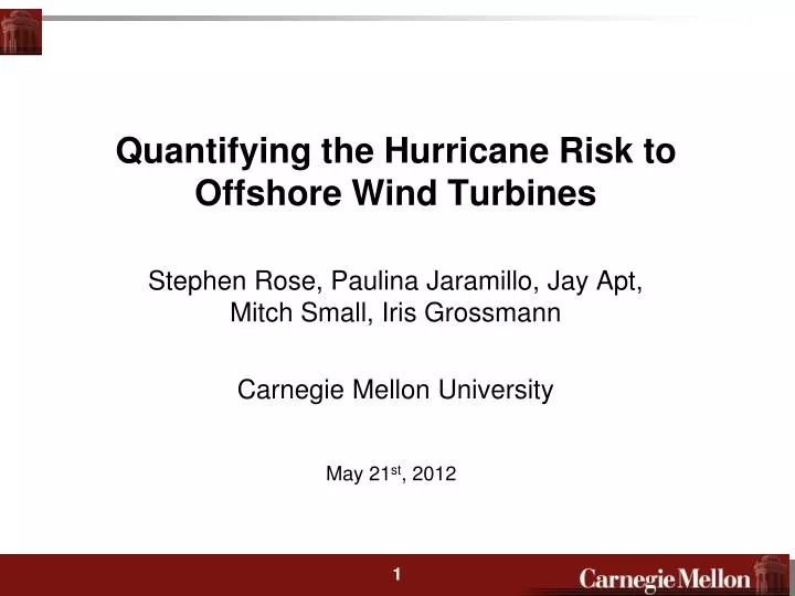 quantifying the hurricane risk to offshore wind turbines