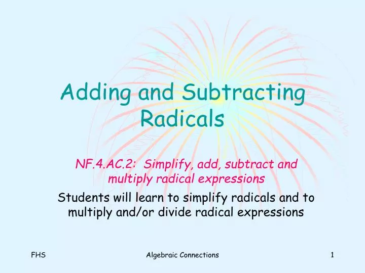 adding and subtracting radicals