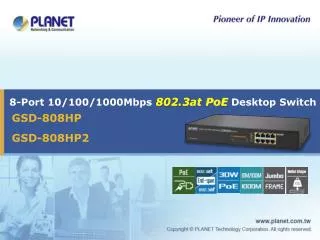 8-Port 10/100/1000Mbps 802.3at PoE Desktop Switch