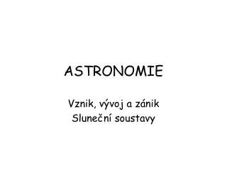 astronomie