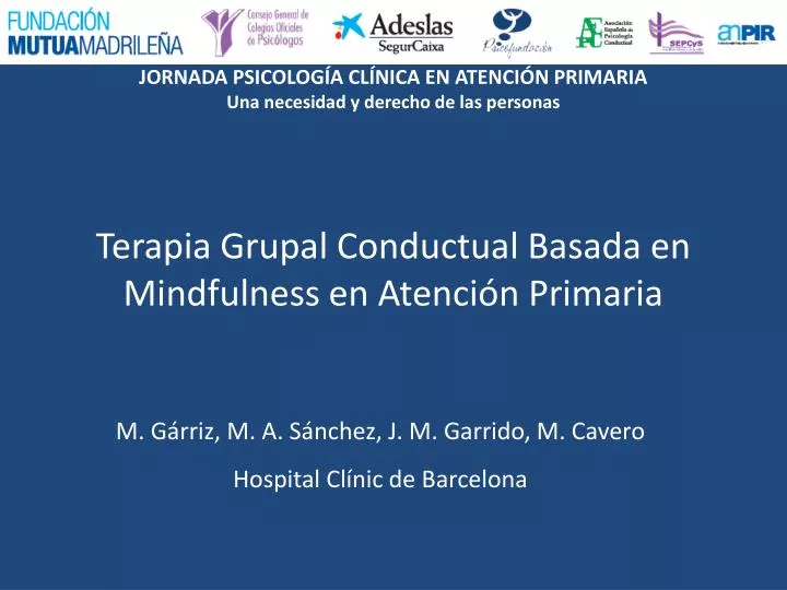 terapia grupal conductual basada en mindfulness en atenci n primaria