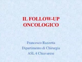 il follow up oncologico