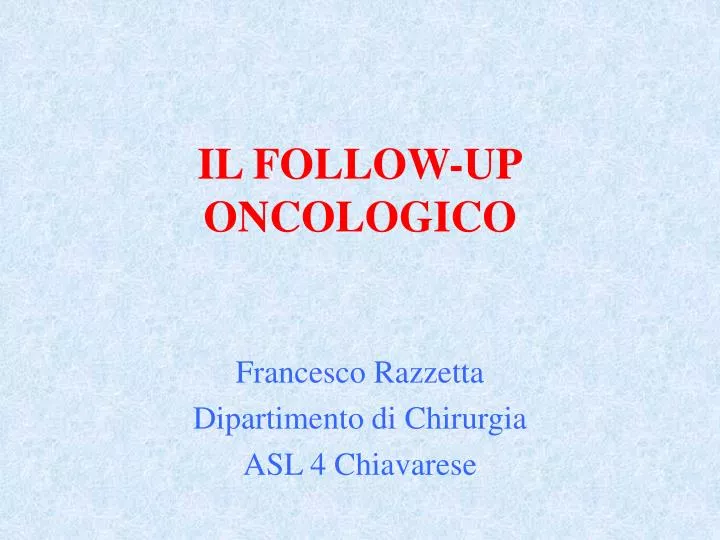 il follow up oncologico