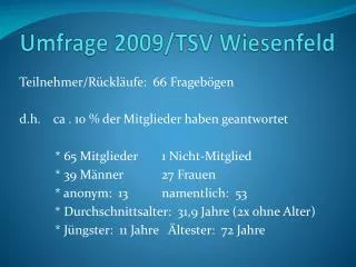 umfrage 2009 tsv wiesenfeld