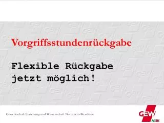 vorgriffsstundenr ckgabe