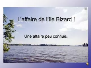 l affaire de l le bizard