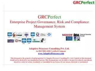 GRC Perfect Enterprise Project Governance, Risk and Compliance Management System