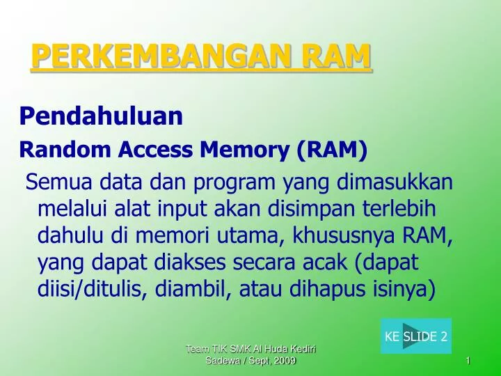 perkembangan ram