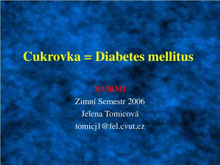 cukrovka diabetes mellitus