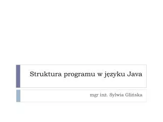 struktura programu w j zyku java