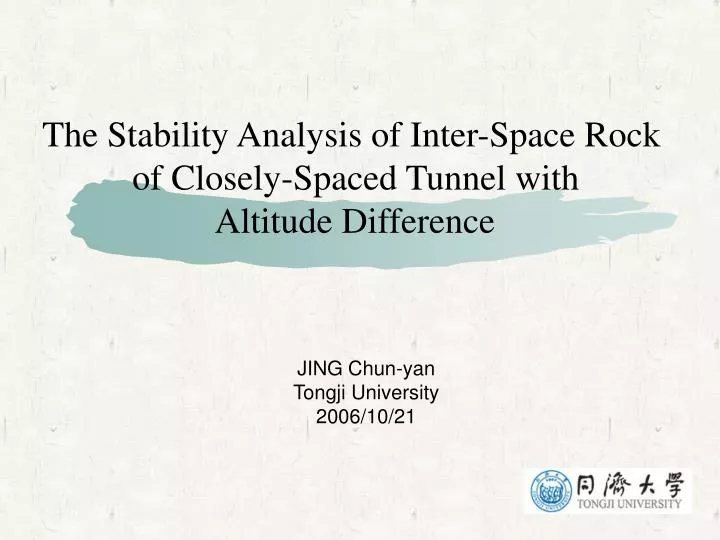 the stability analysis of inter space rock of closely spaced tunnel with altitude difference