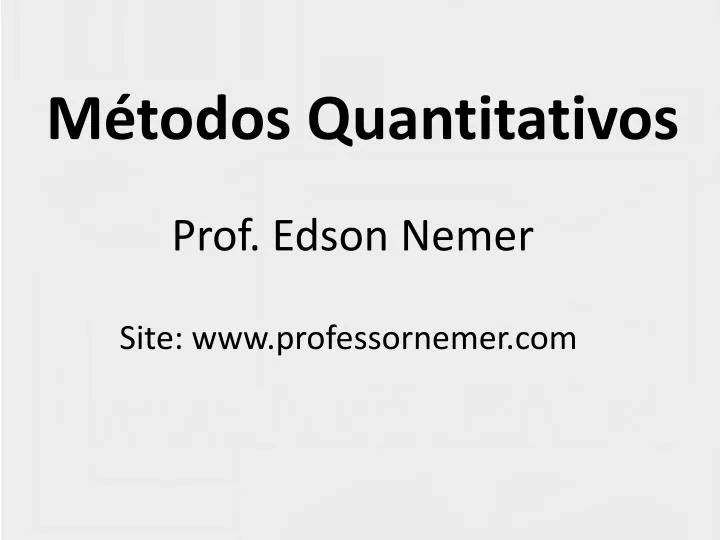 m todos quantitativos