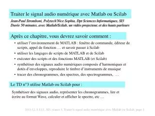 traiter le signal audio num rique avec matlab ou scilab