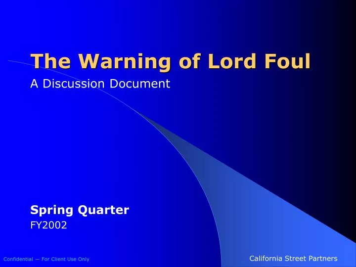 the warning of lord foul