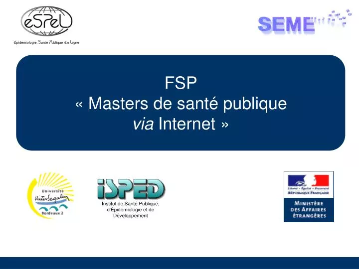 fsp masters de sant publique via internet