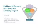 Making a difference: evaluating and assessing impact - slide 1