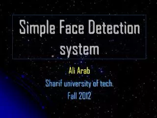 Simple Face Detection system