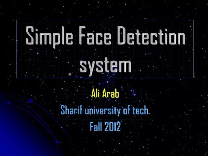 simple face detection system