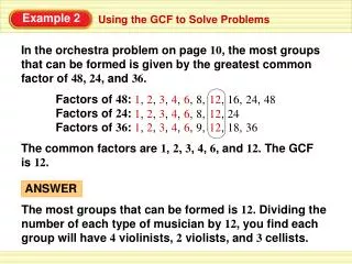 Using the GCF to Solve Problems