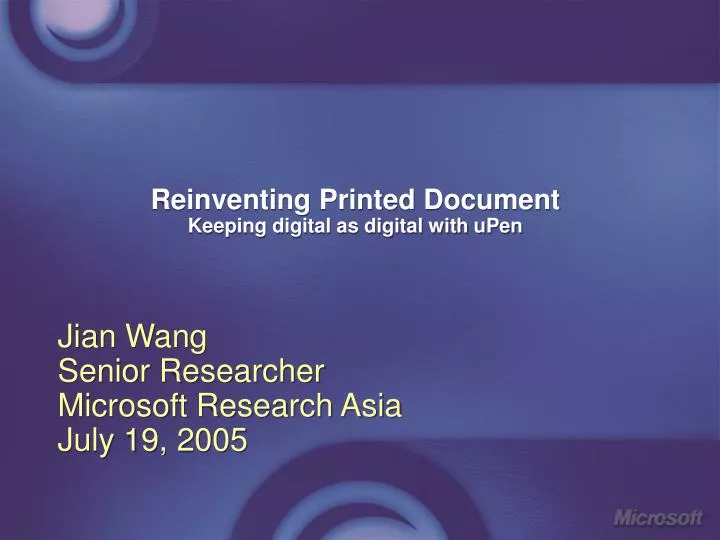 reinventing printed document keeping digital as digital with upen