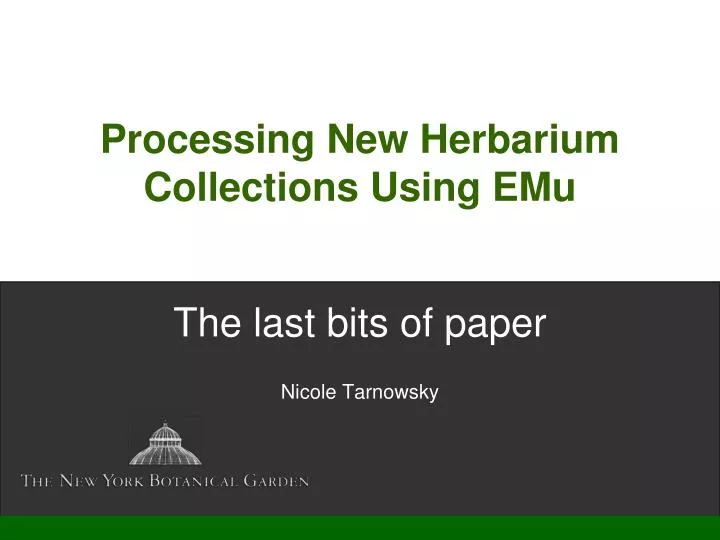 processing new herbarium collections using emu