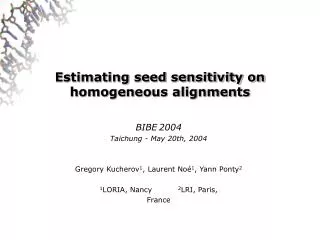 Estimating seed sensitivity on homogeneous alignments